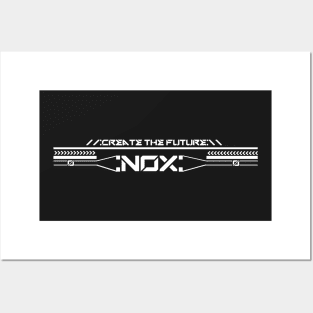 N0X Techno Create The Future Design Horizontal White Posters and Art